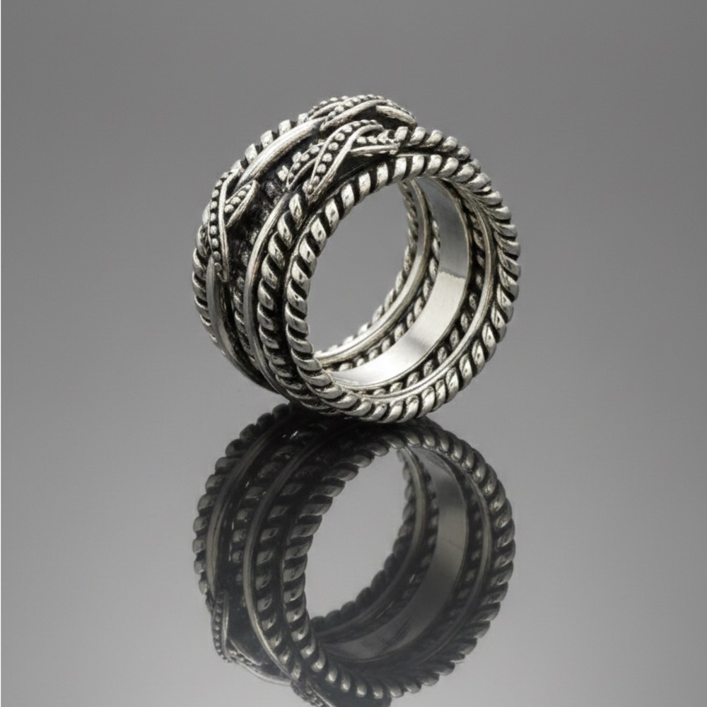 Elegant Silver Braided Ring